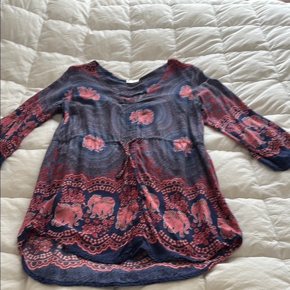 Bohemian Elephant Print Tunic